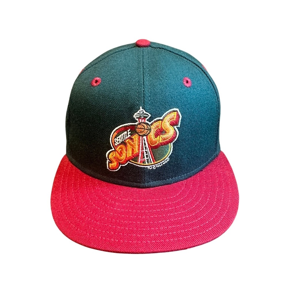 VTG 1994 Seattle Sonics New Era Fitted Hat 6 7/8 Wool Made in USA‎ NBA